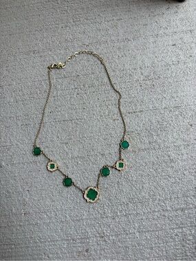 belk Gold-Tone Necklace with Green Clover Accents